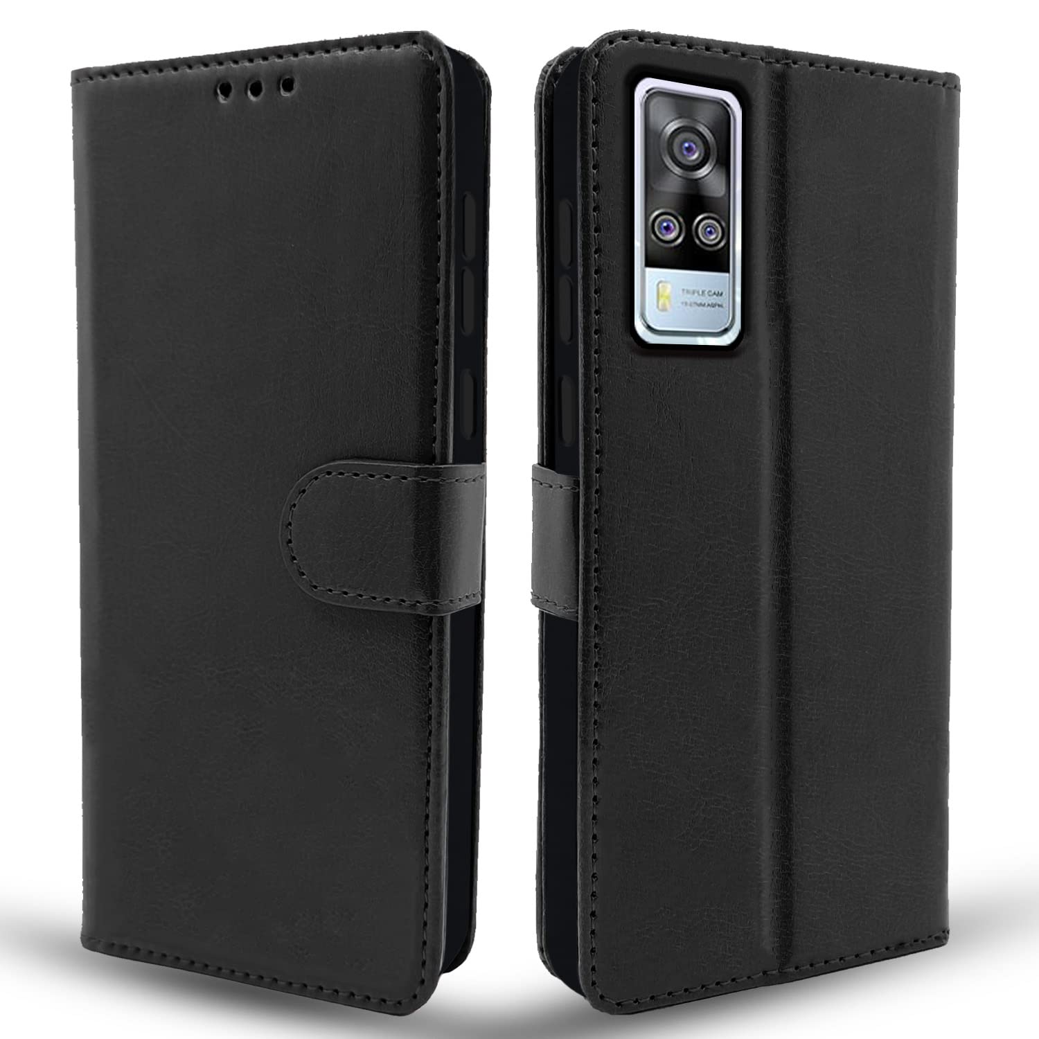   Vivo Y51 Black Vintage Flip Cover