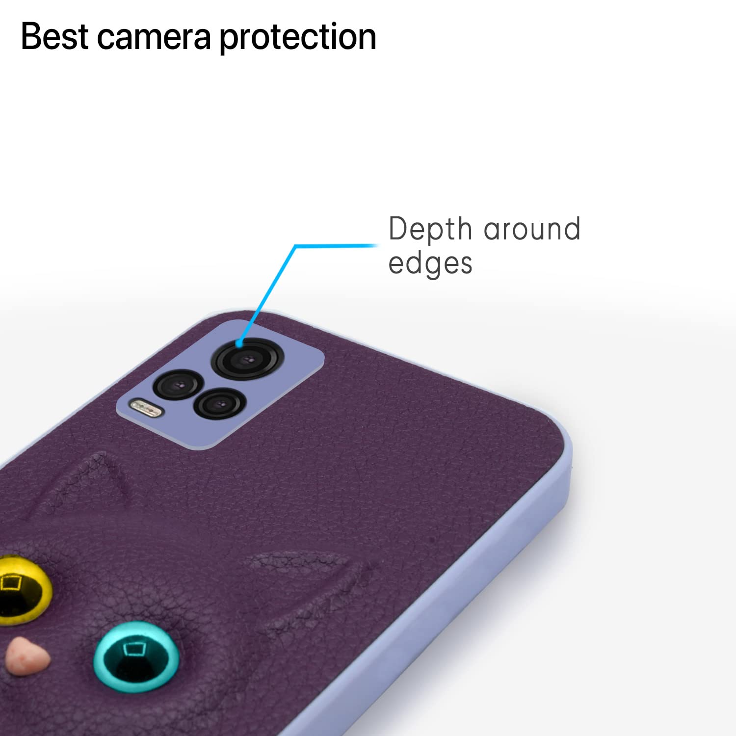 Pikkme Vivo V20 Kitty Back Cover (Purple)