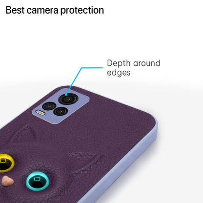 Pikkme Vivo V20 Kitty Back Cover (Purple)
