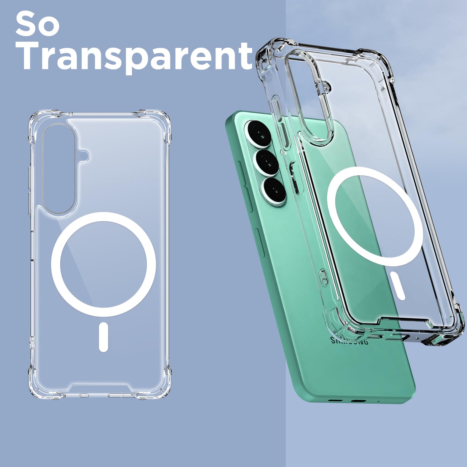 Transparent mag-safe MagSafe back cover for Samsung M47/A27 5G – Pikkme – photo 2