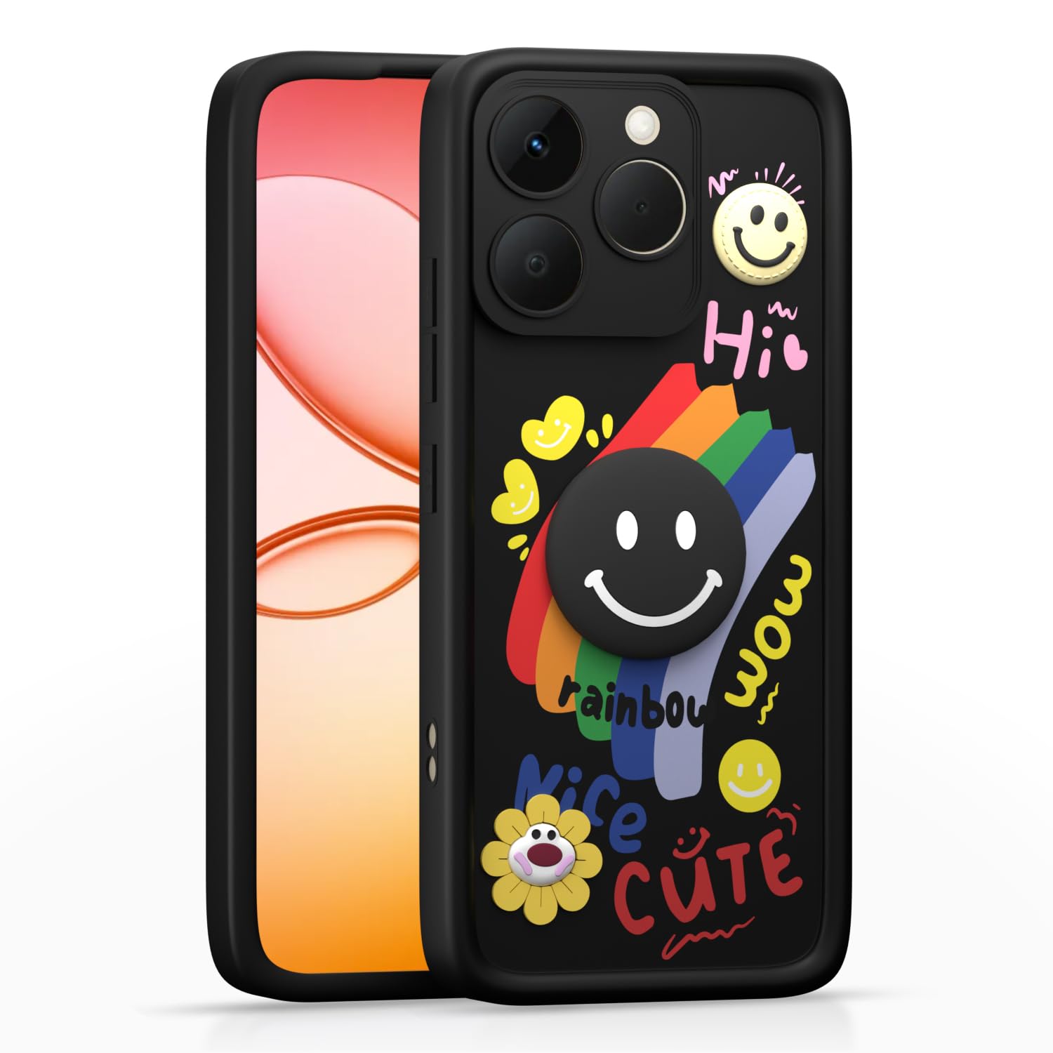 Black mobile cover for Realme 15T/Narzo 90 5G – Pikkme