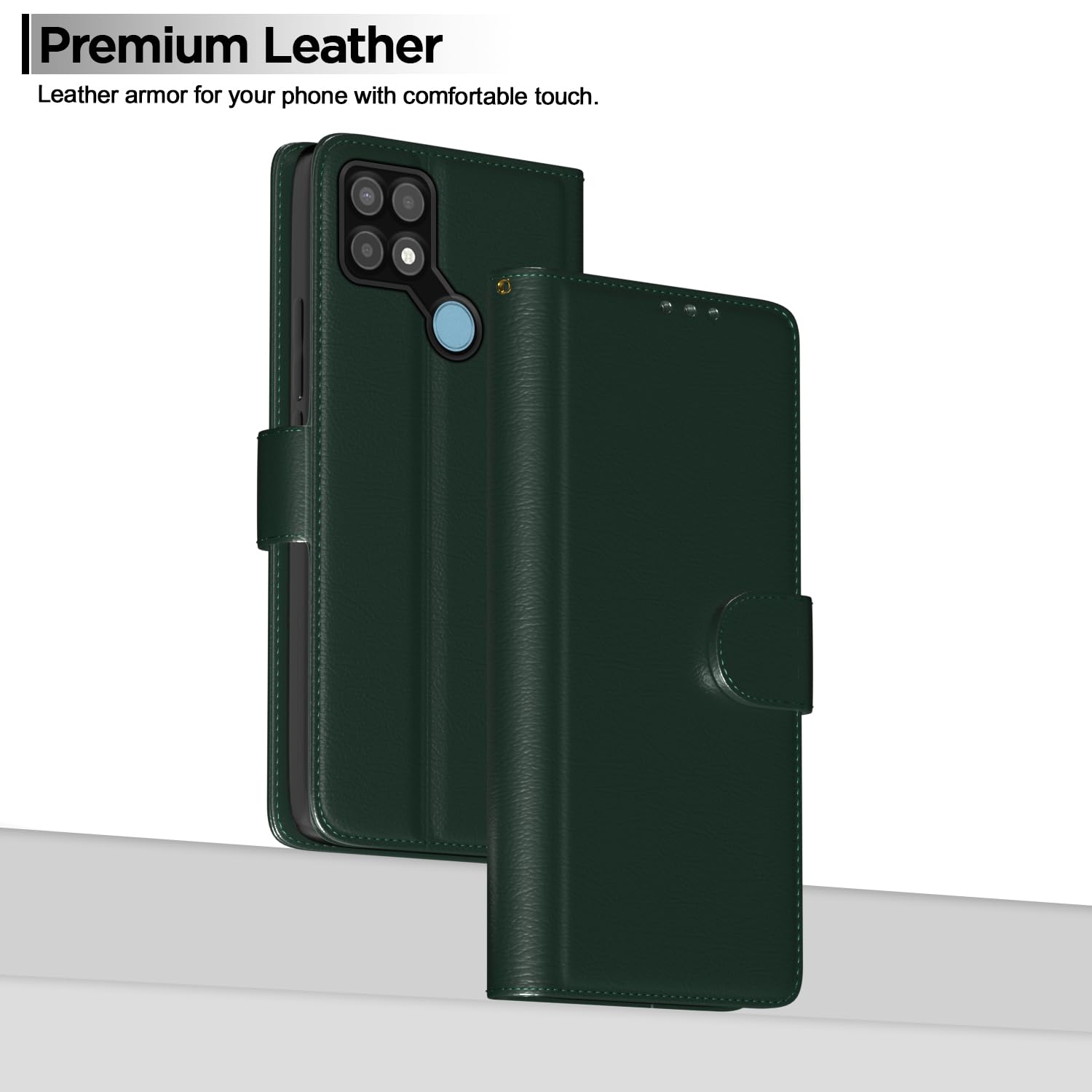 Green Wallet flip case for Oppo A15/A15s – Pikkme – photo 2