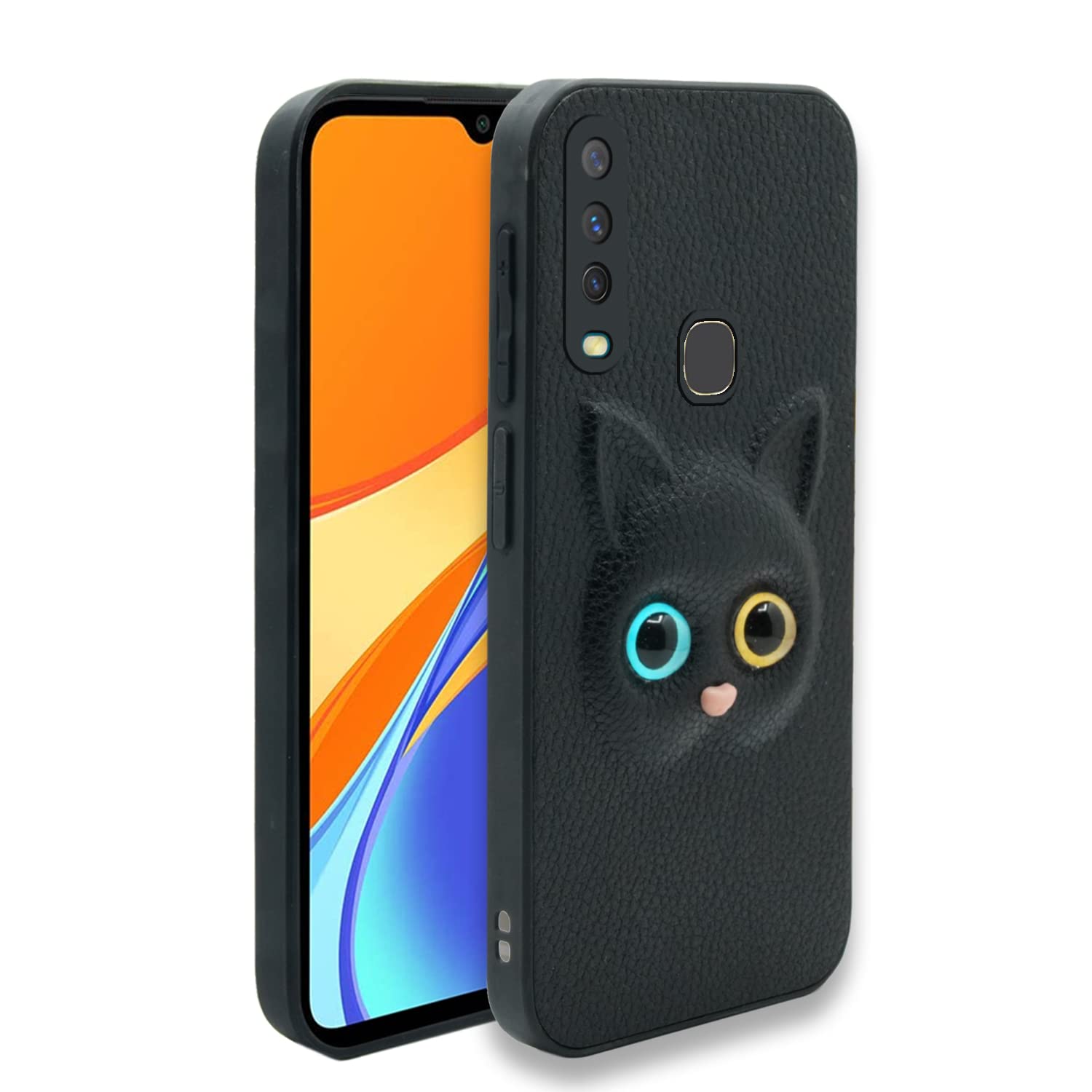 Pikkme black Cat mobile back cover for Vivo Y12/Y15/Y17/U10