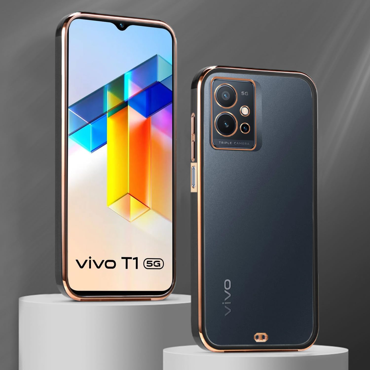 Black back cover for Vivo T1/Y75/iQOO Z6 5G – Pikkme – photo 3