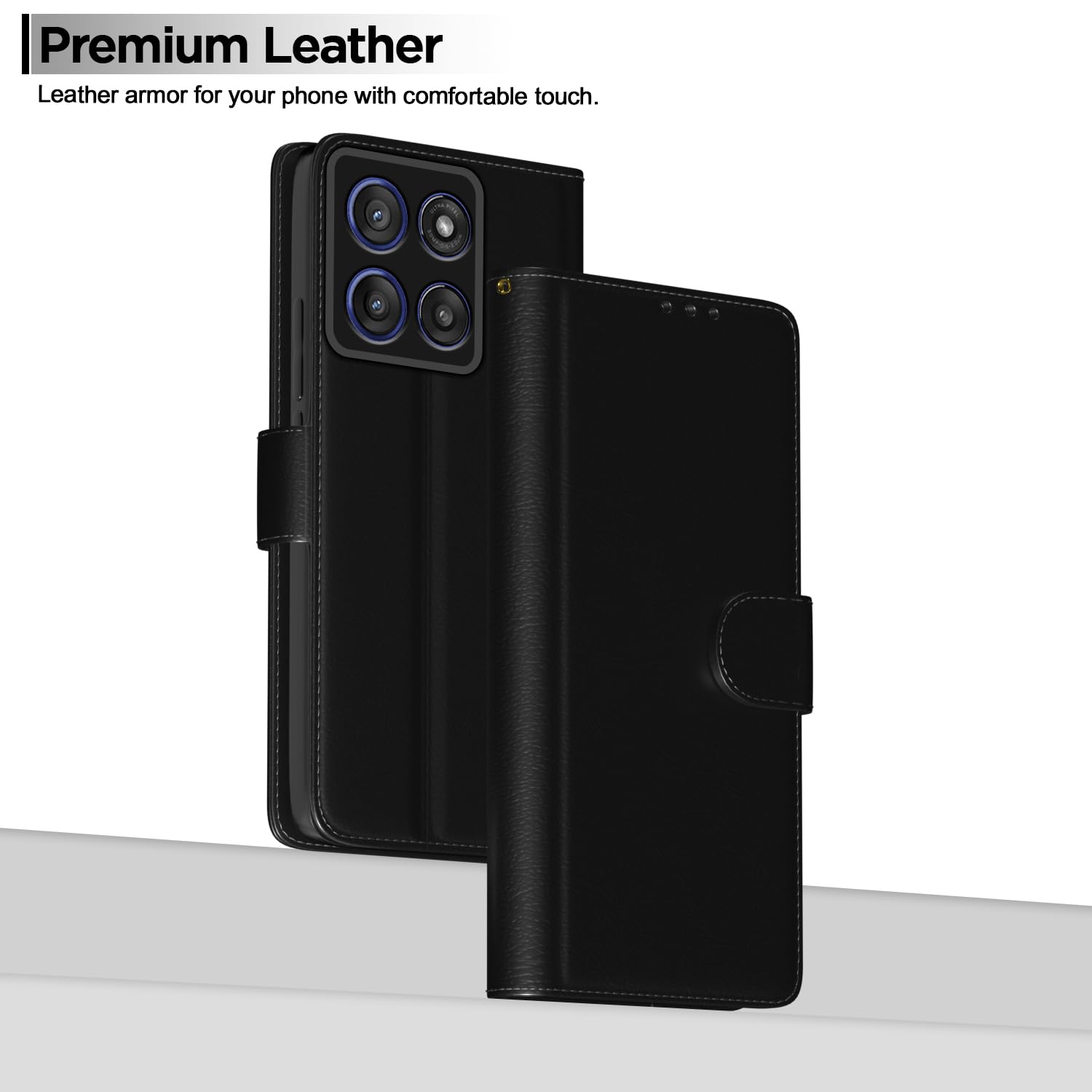 Pikkme Motorola Moto Edge 60 Stylus 5G Vintage Flip Cover (Black)
