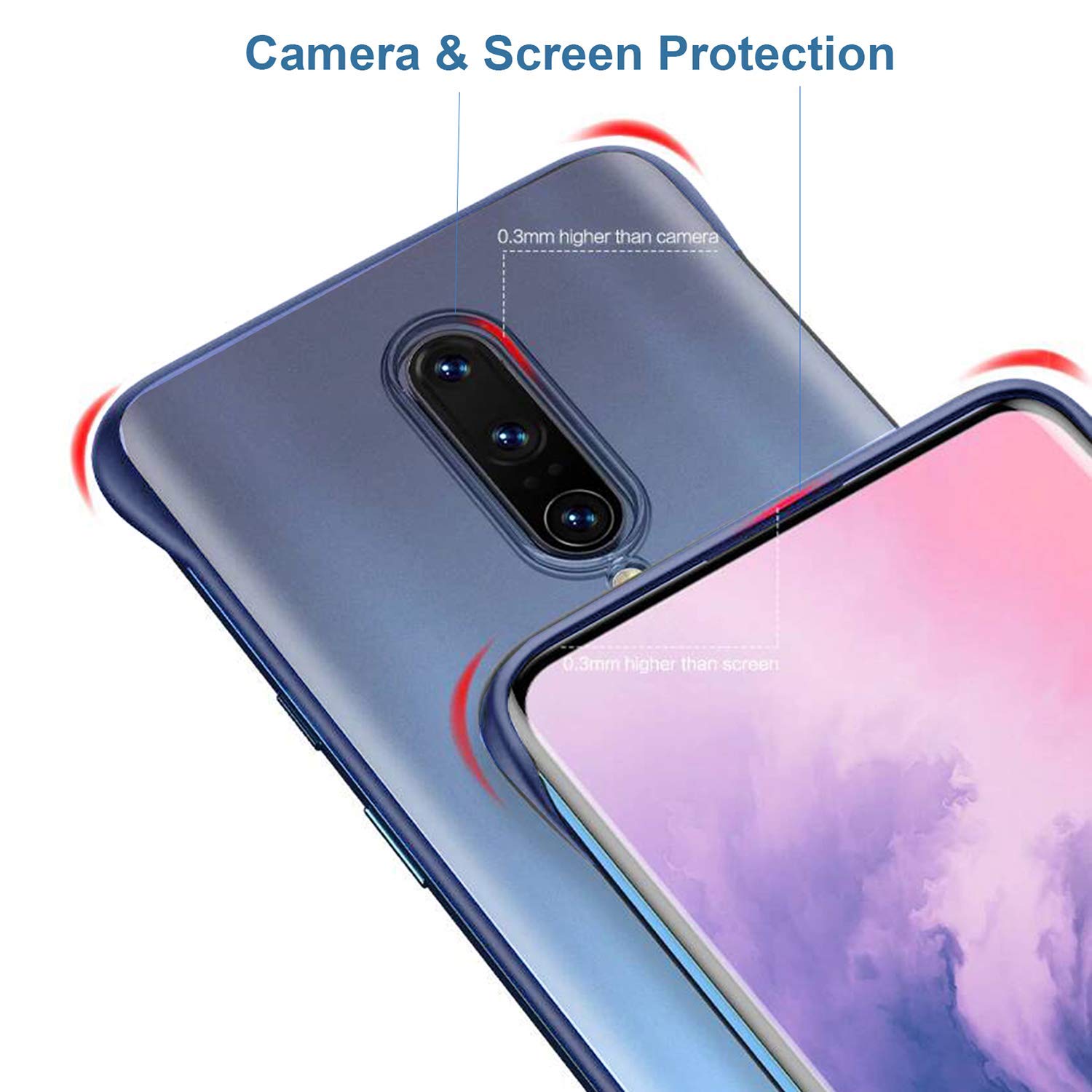 OnePlus 7 Pro Frameless mobile back cover in blue by Pikkme – photo 4