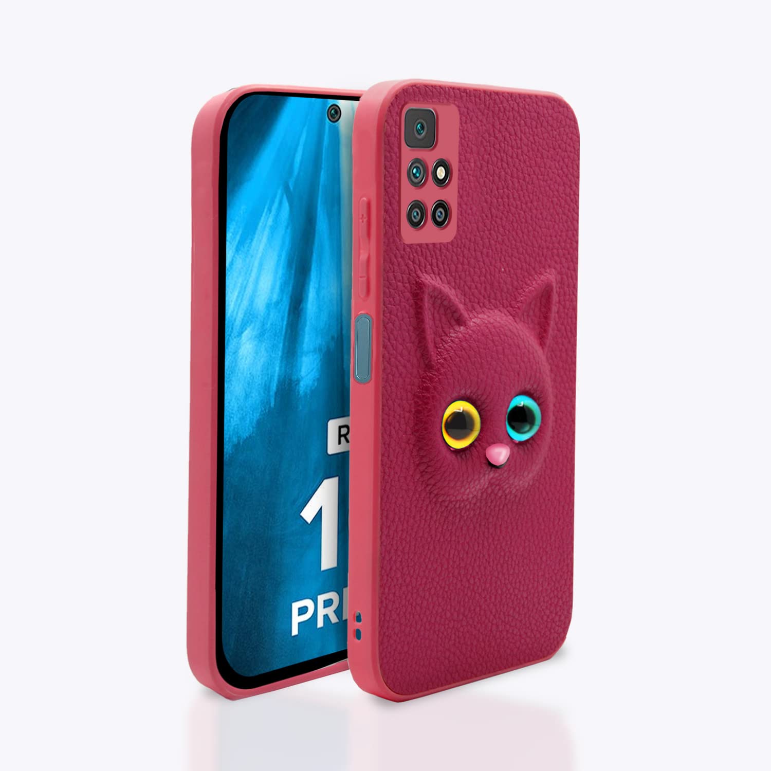 Pink Redmi 10 Prime Kitty Back Cover – Stylish and Protective Back Cover