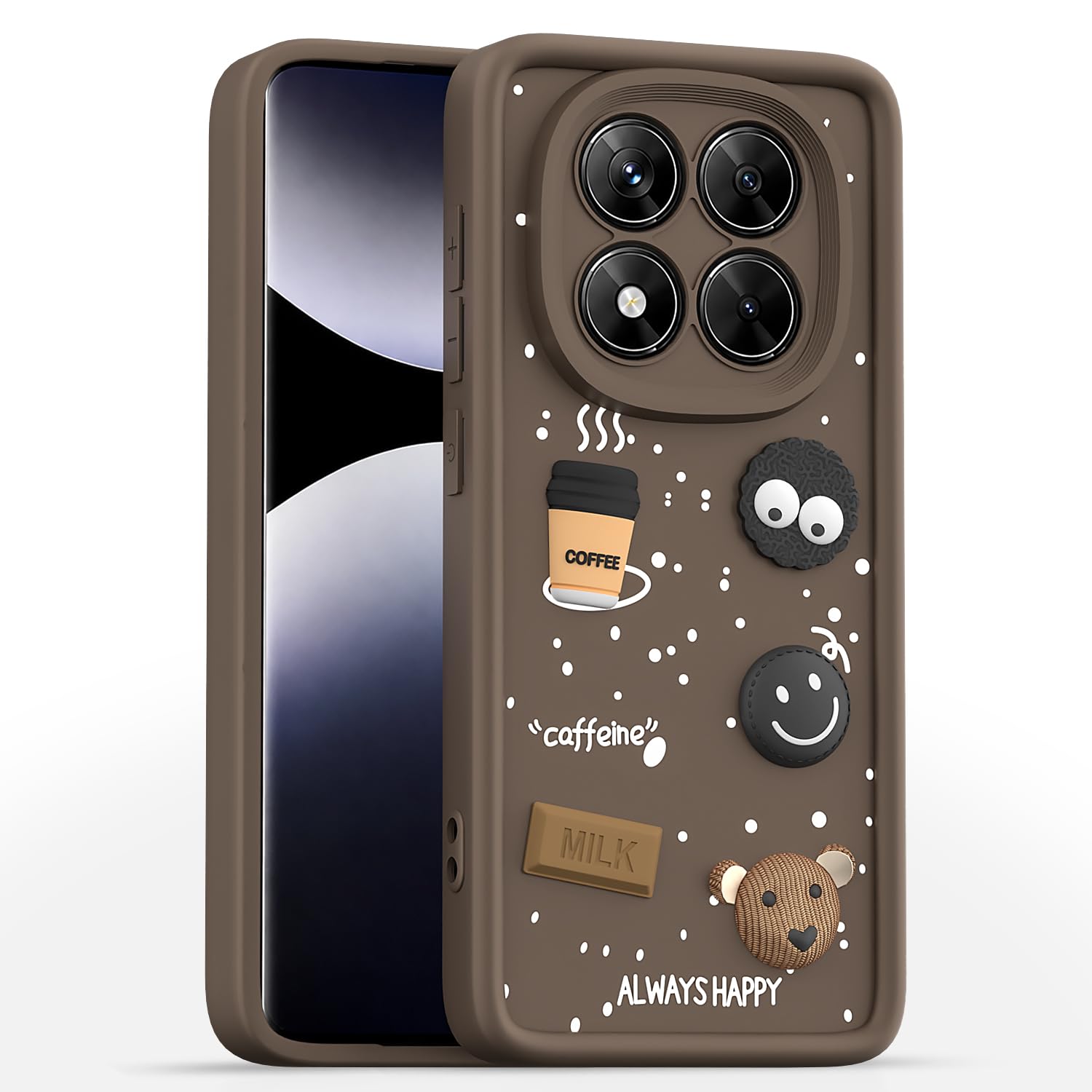 Pikkme Redmi Note 14 Pro 5G/3D brown phone cover