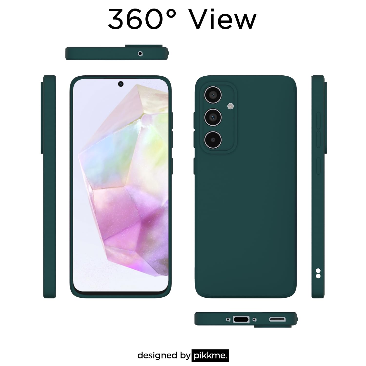 Pikkme Samsung Galaxy A35 5G Liquid Silicone Back Cover (Green)