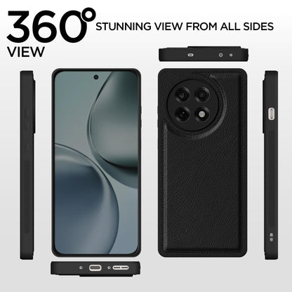 Pikkme OnePlus 13R 5G Leatherback Back Case (Black)