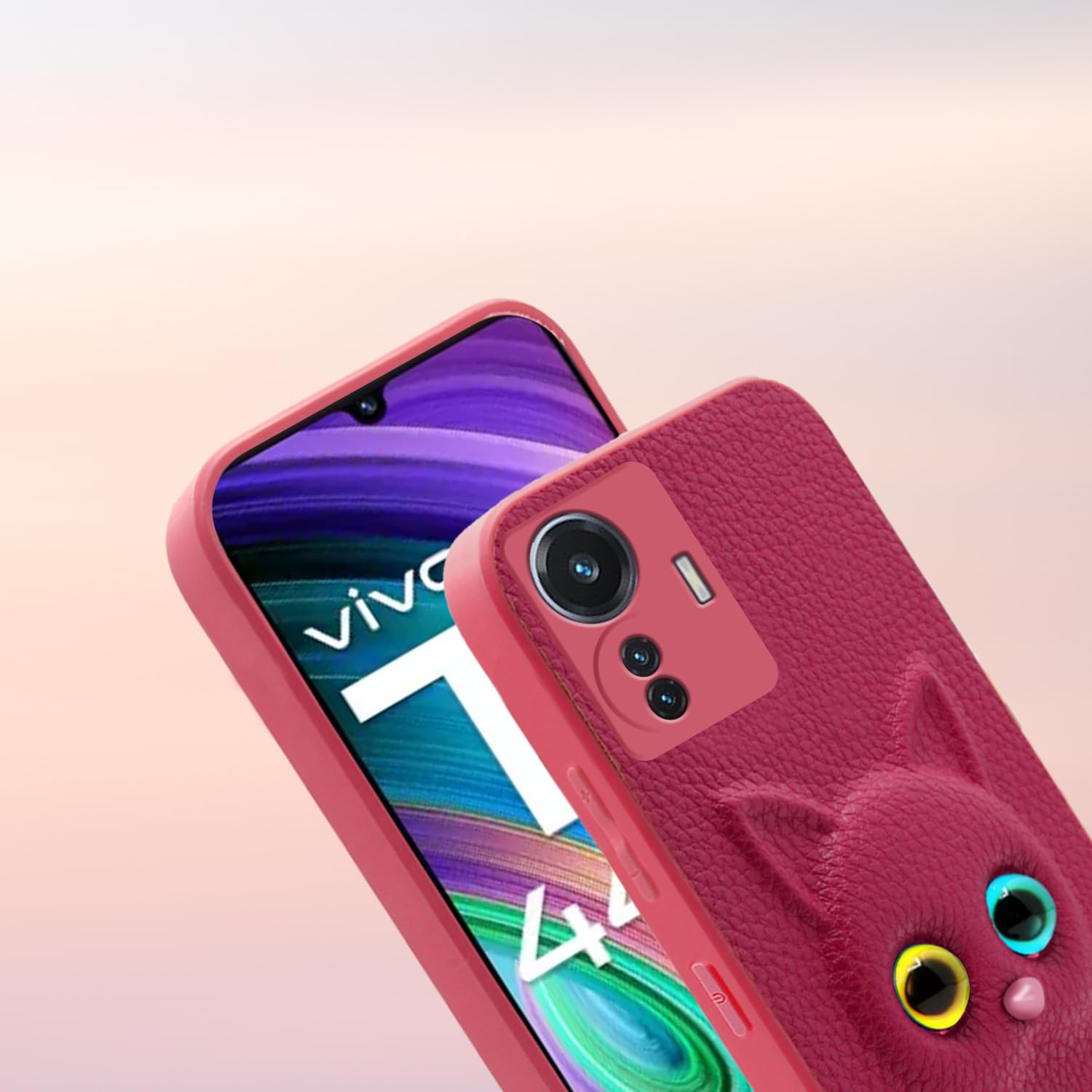 Vivo T1 44W/iQOO Z6 44W Cat mobile cover in pink by Pikkme – photo 6