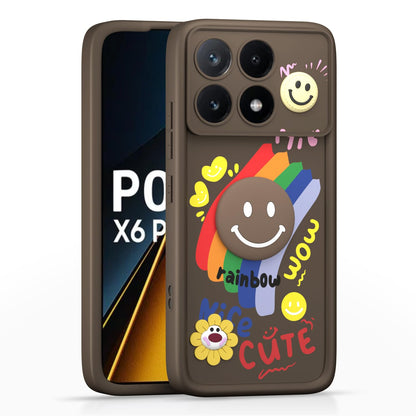 Poco X6 Pro 5G Soft Silicone phone cover in brown by Pikkme