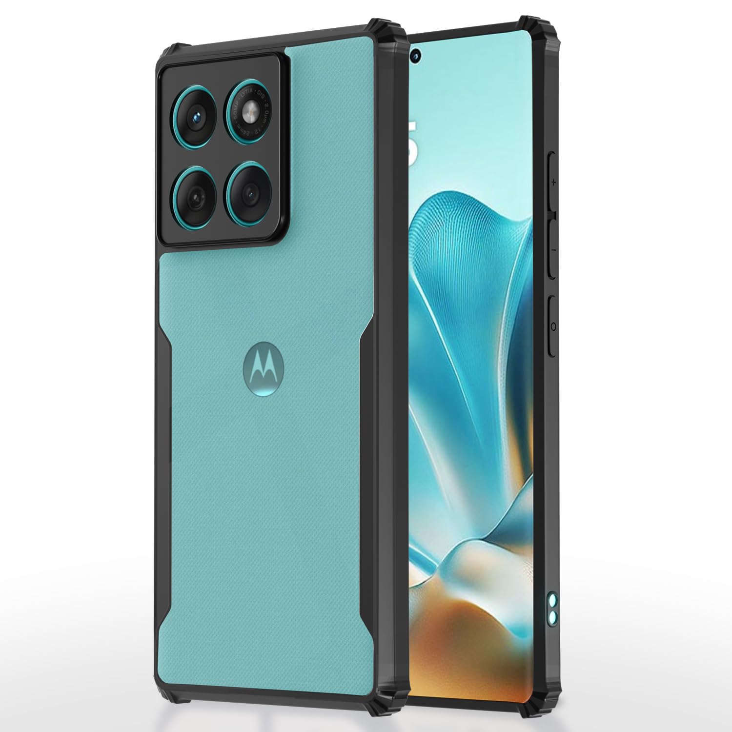 Pikkme black Hybrid mobile back cover for Moto Moto Edge 60/Edge 60 Fusion 5G