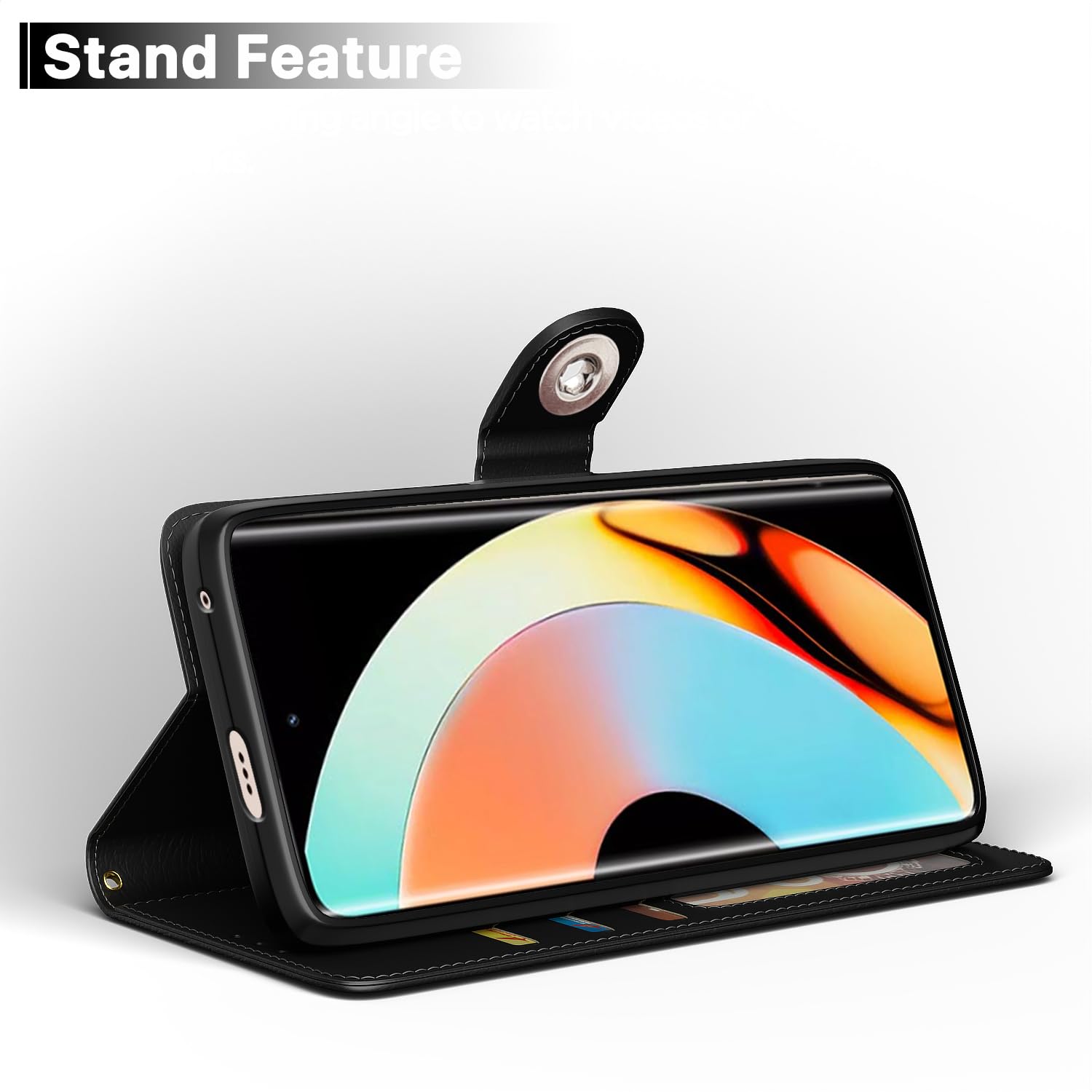 Pikkme black Button mobile flip cover for Realme 10 Pro Plus 5G – photo 3
