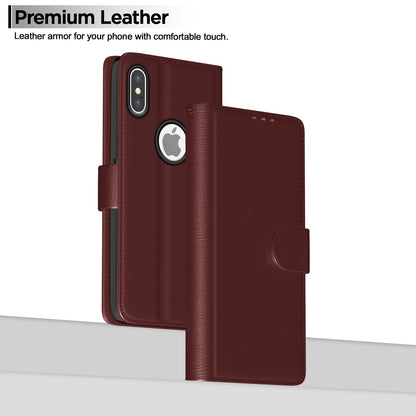 Pikkme iPhone X/XS brown wallet flip cover – photo 2