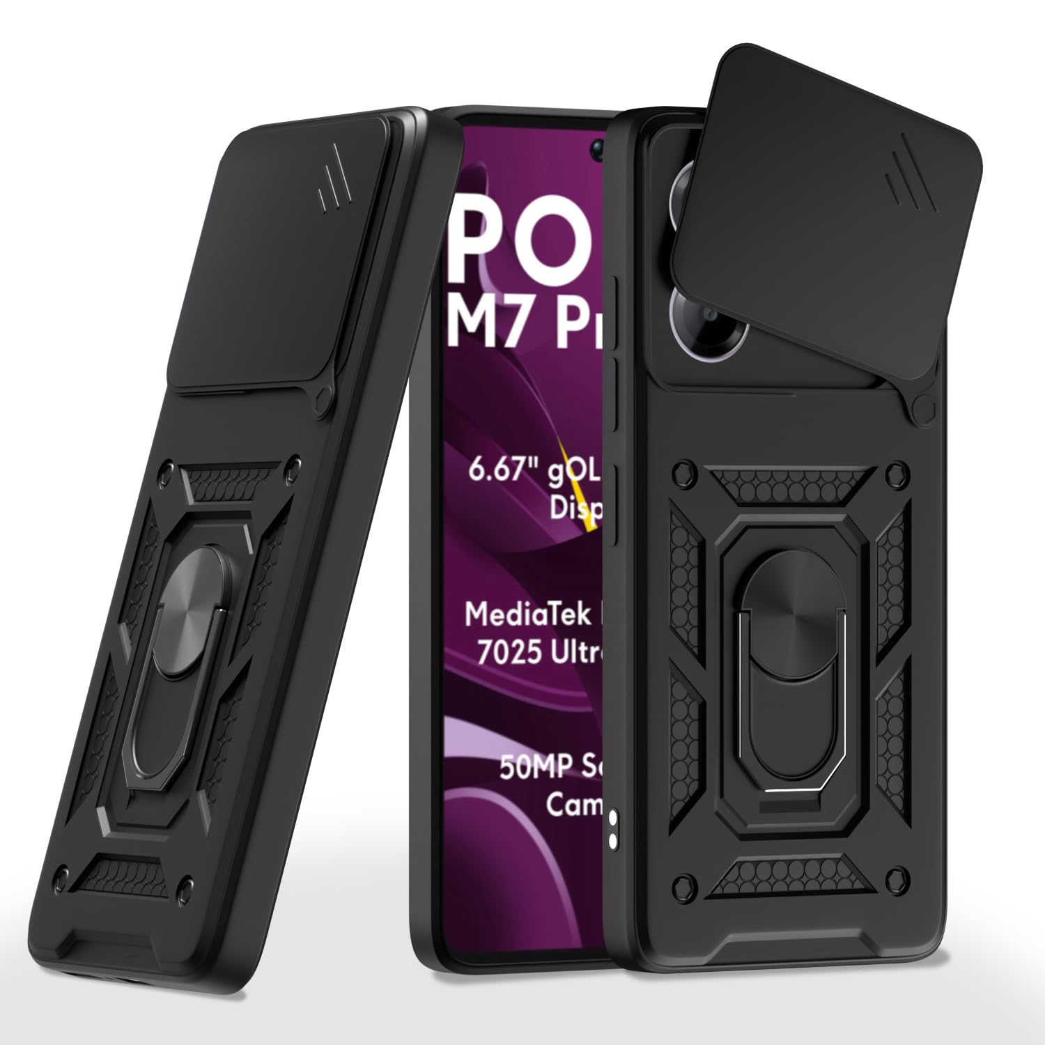 Black back cover for Poco M7 Pro 5G – Pikkme