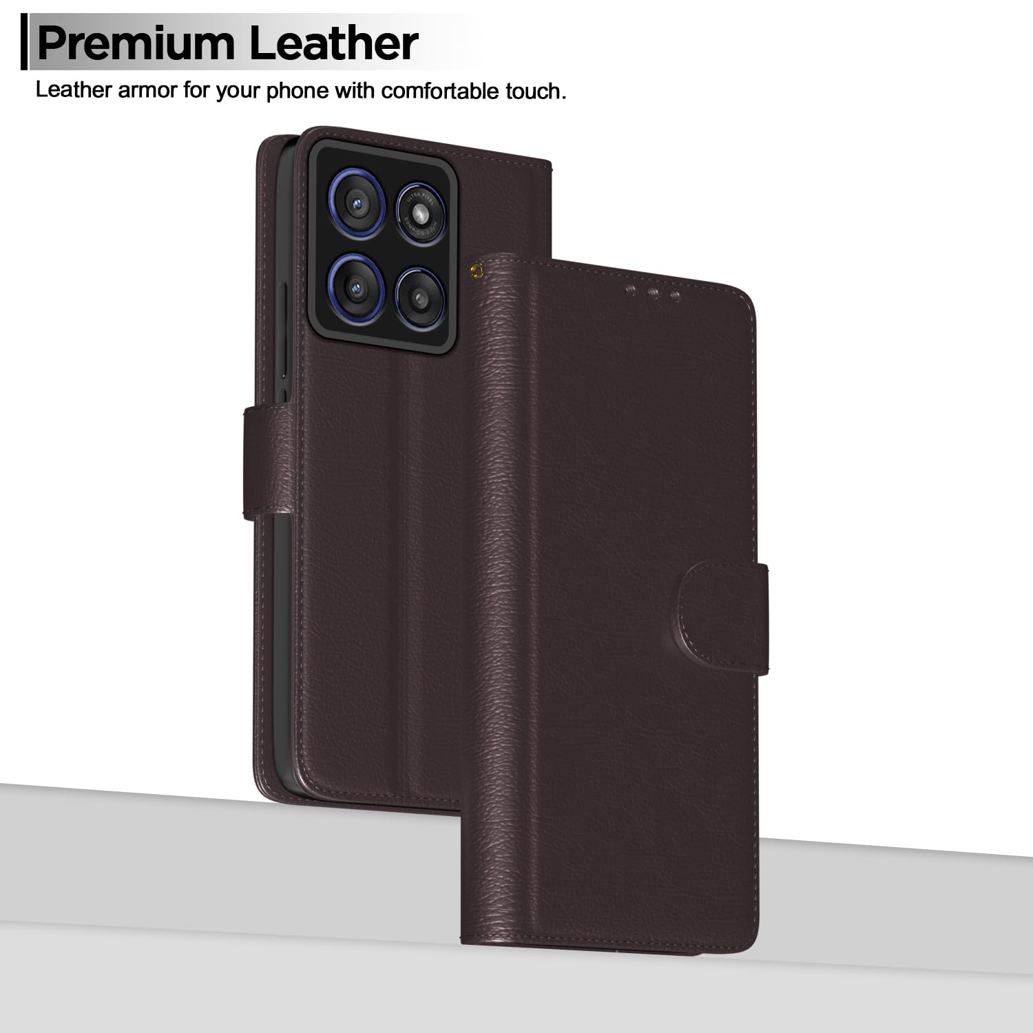 Pikkme Motorola Moto Edge 60 Stylus 5G Vintage Flip Cover (Coffee)