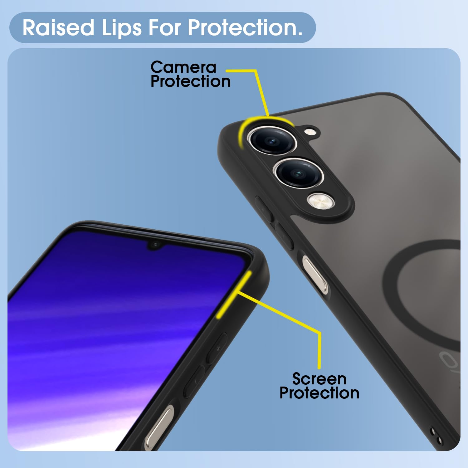 Pikkme black smoke mag-safe mobile back cover for iQOO Z10 Lite 5G/Vivo T4 Lite 5G/Y19 5G/Y19e/Y04 4G/Y29s 5G – photo 4