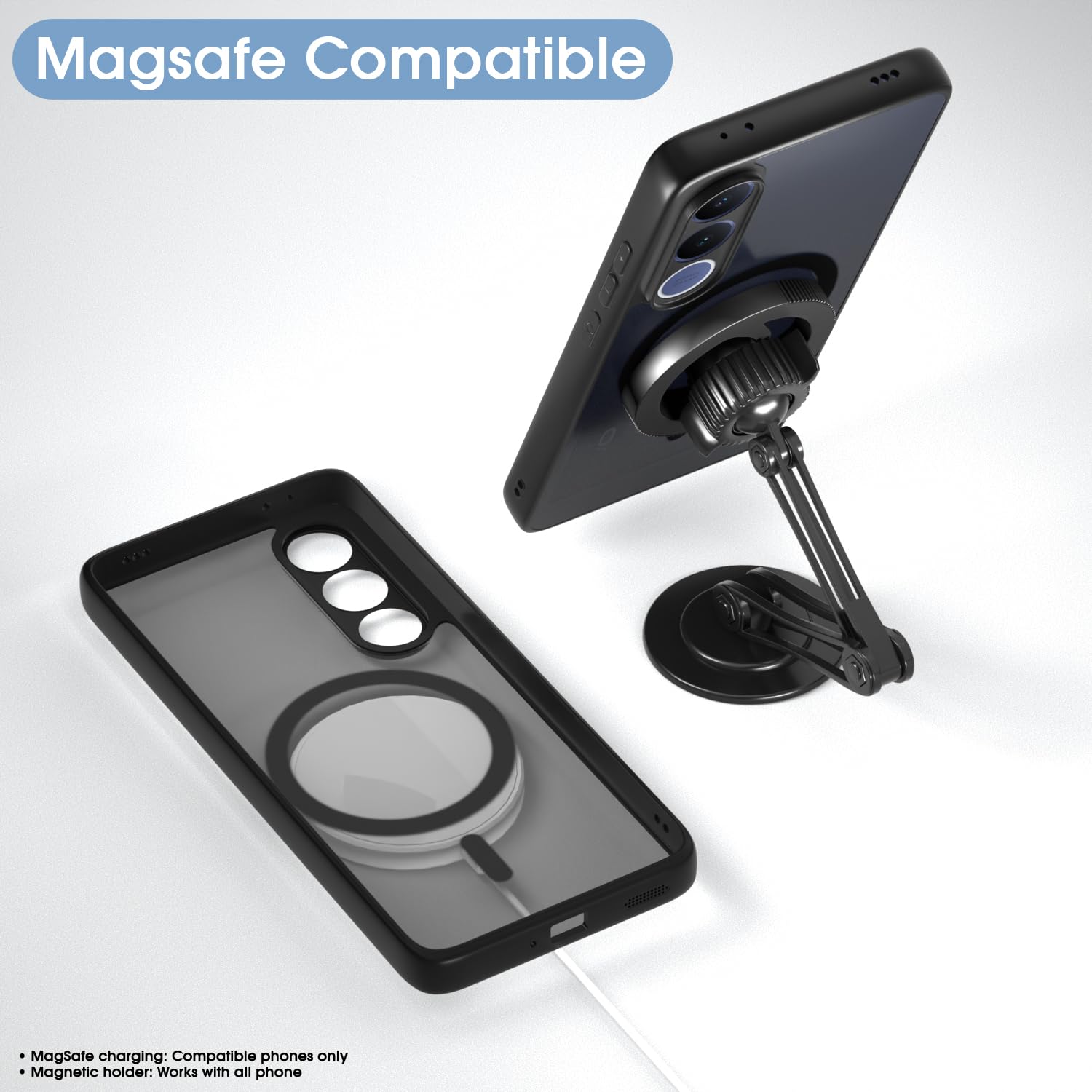 Vivo V70 FE 5G back cover in black smoke mag-safe by Pikkme – photo 7