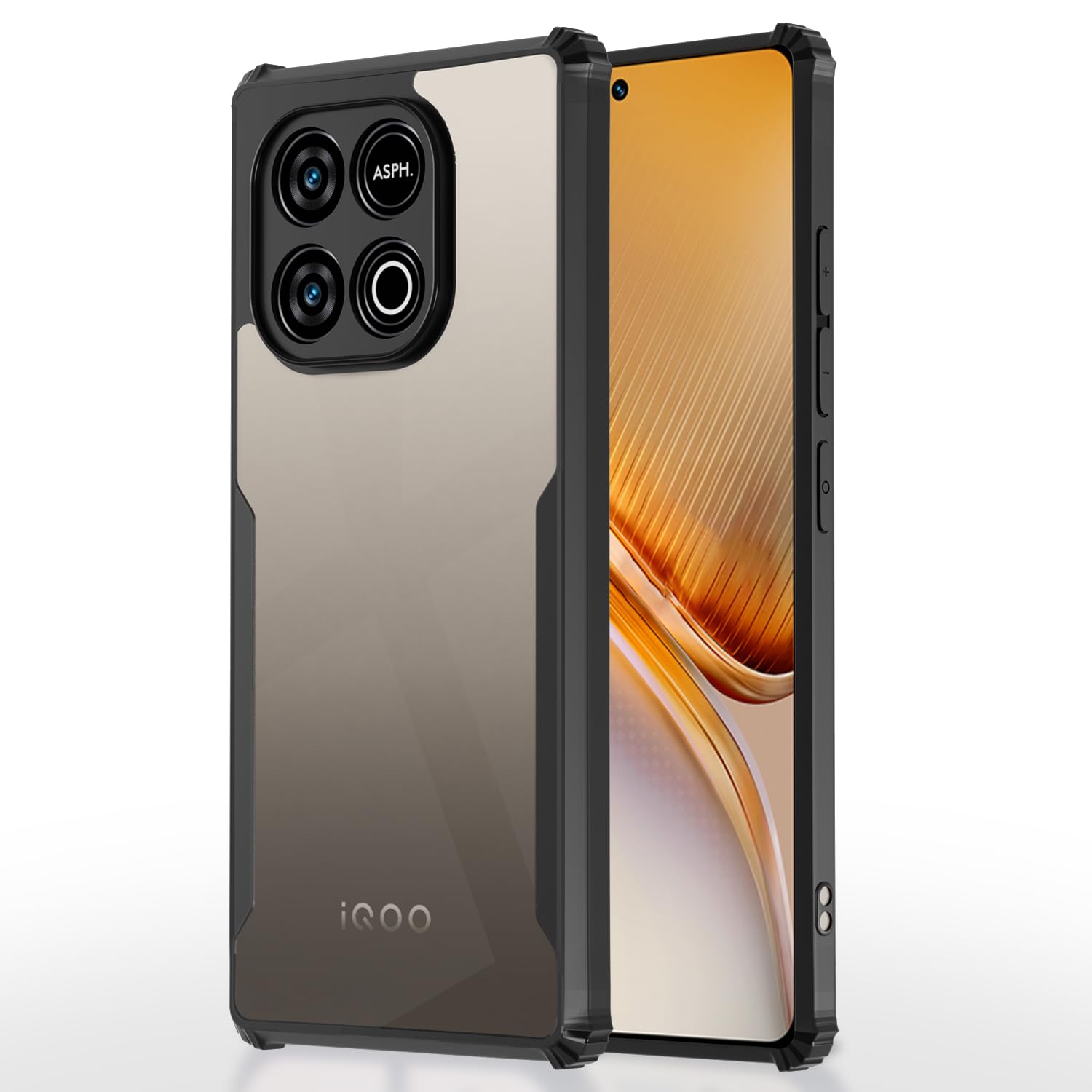 Pikkme iQOO Neo 10 5G / Vivo Y300 GT 5G  Eagle Crystal Clear Transparent Back Cover (Black)