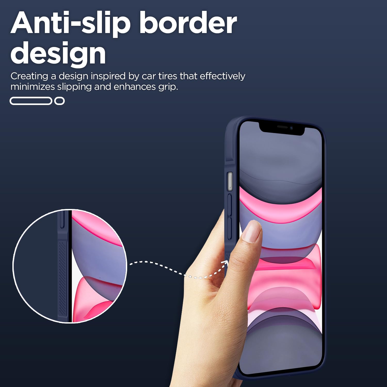 Pikkme iPhone 11 ZigZag Soft matte Liquid Silicone Back Cover (Blue)