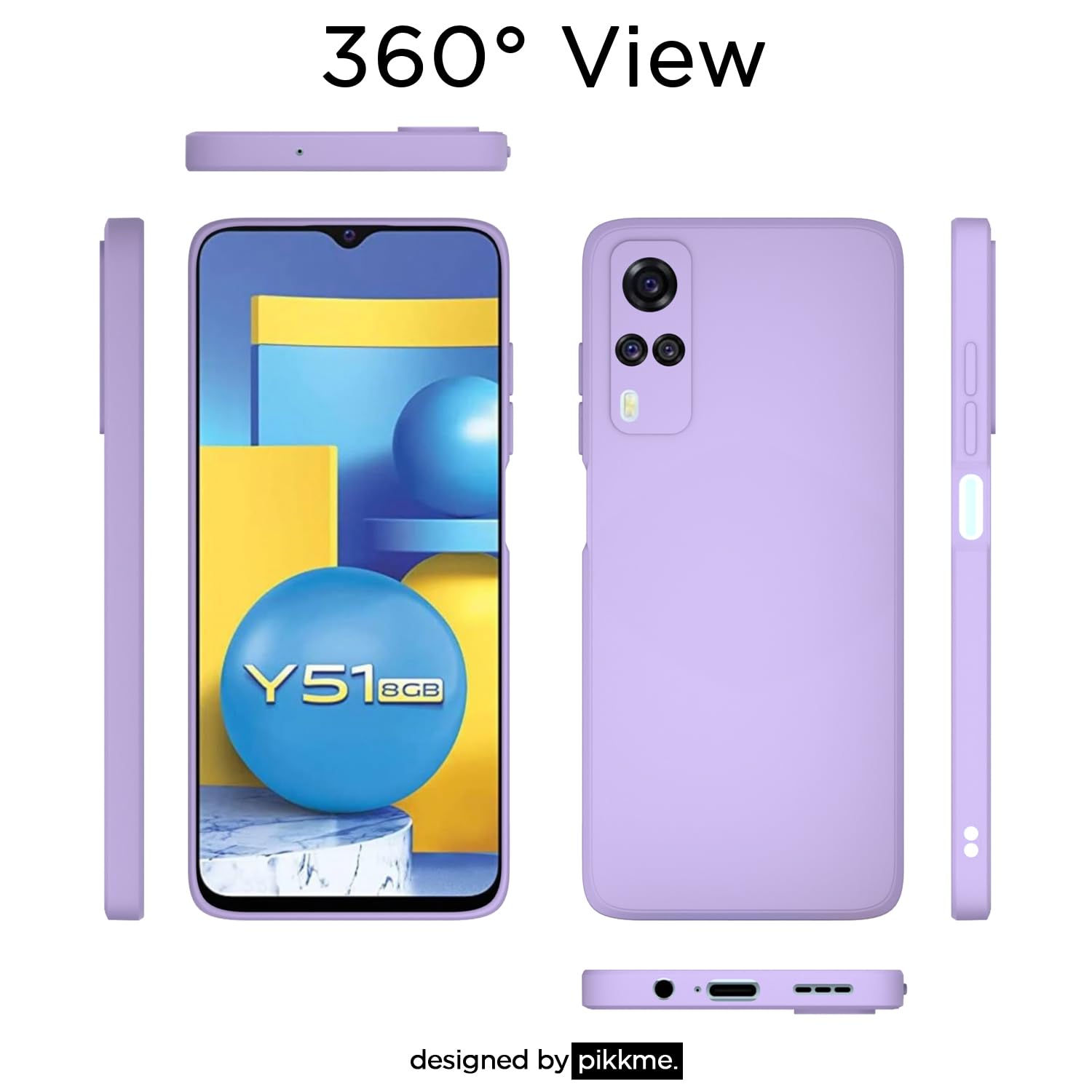 Vivo Y31/Y51 back cover in purple by Pikkme – photo 4