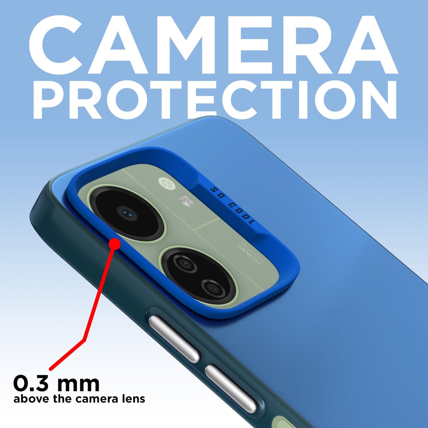 Pikkme  Redmi 13C 5G So Cool Matte Finish Back Cover (Blue)