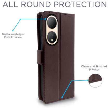 Vivo Y100 5G Wallet flip cover in coffee by Pikkme – photo 4