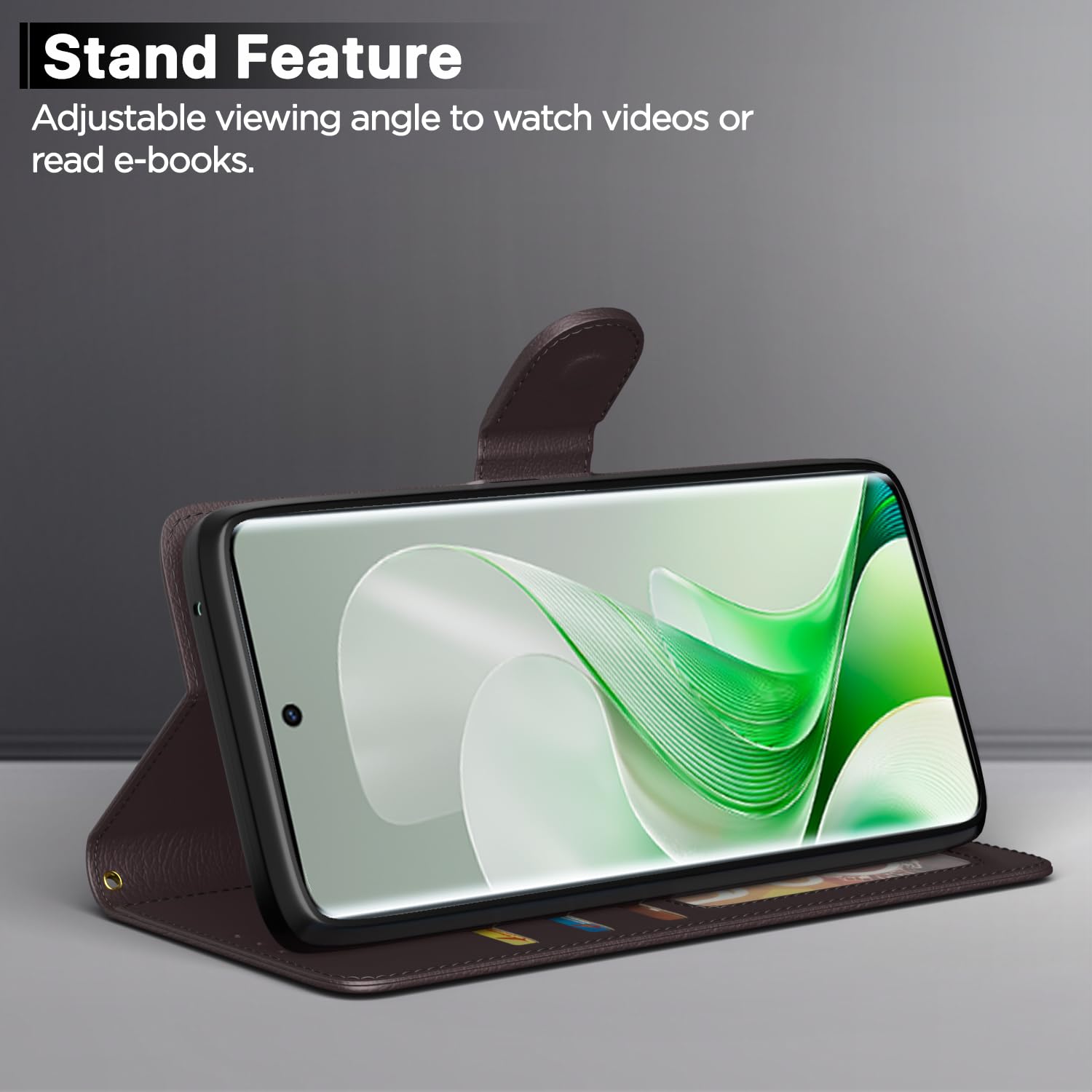 Vivo V40e/iQOO Z9s 5G Wallet flip case in coffee by Pikkme – photo 3