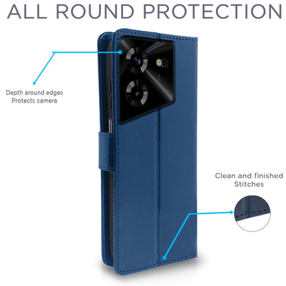 Tecno Pova 5/Pova 5 Pro 5G Wallet mobile flip cover in blue by Pikkme – photo 4