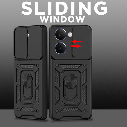 Pikkme Realme P3 Ultra 5G D10 Tough Armor Back Cover (Black)