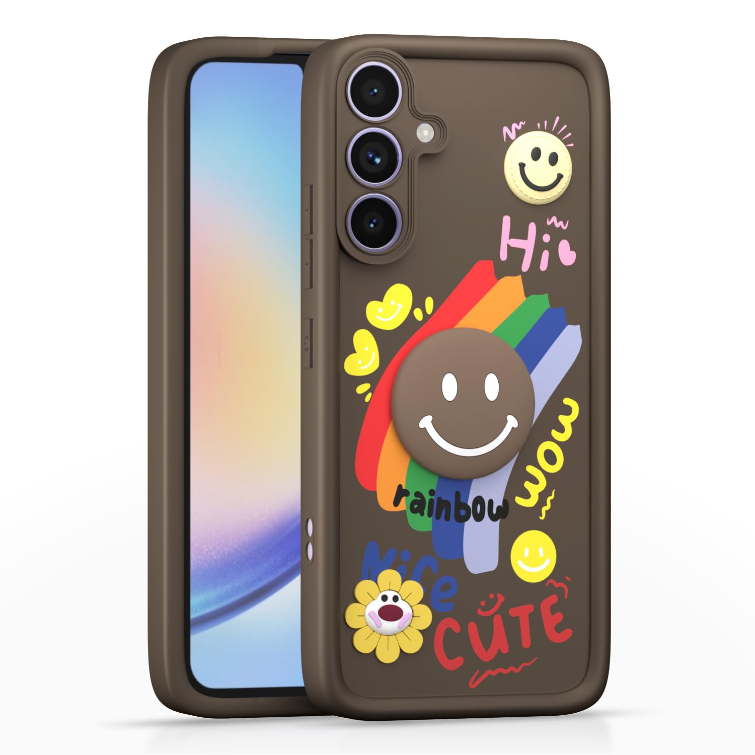 Samsung A34 5G Soft Silicone mobile back cover in brown by Pikkme