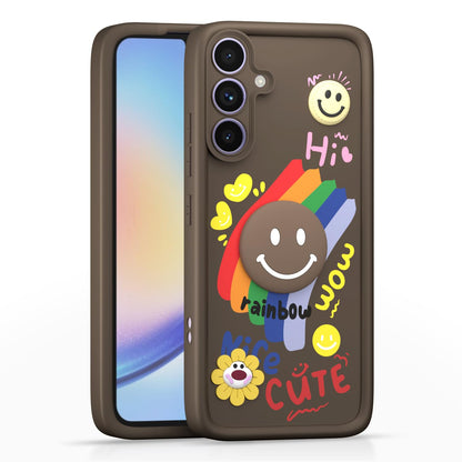 Samsung A34 5G Soft Silicone mobile back cover in brown by Pikkme
