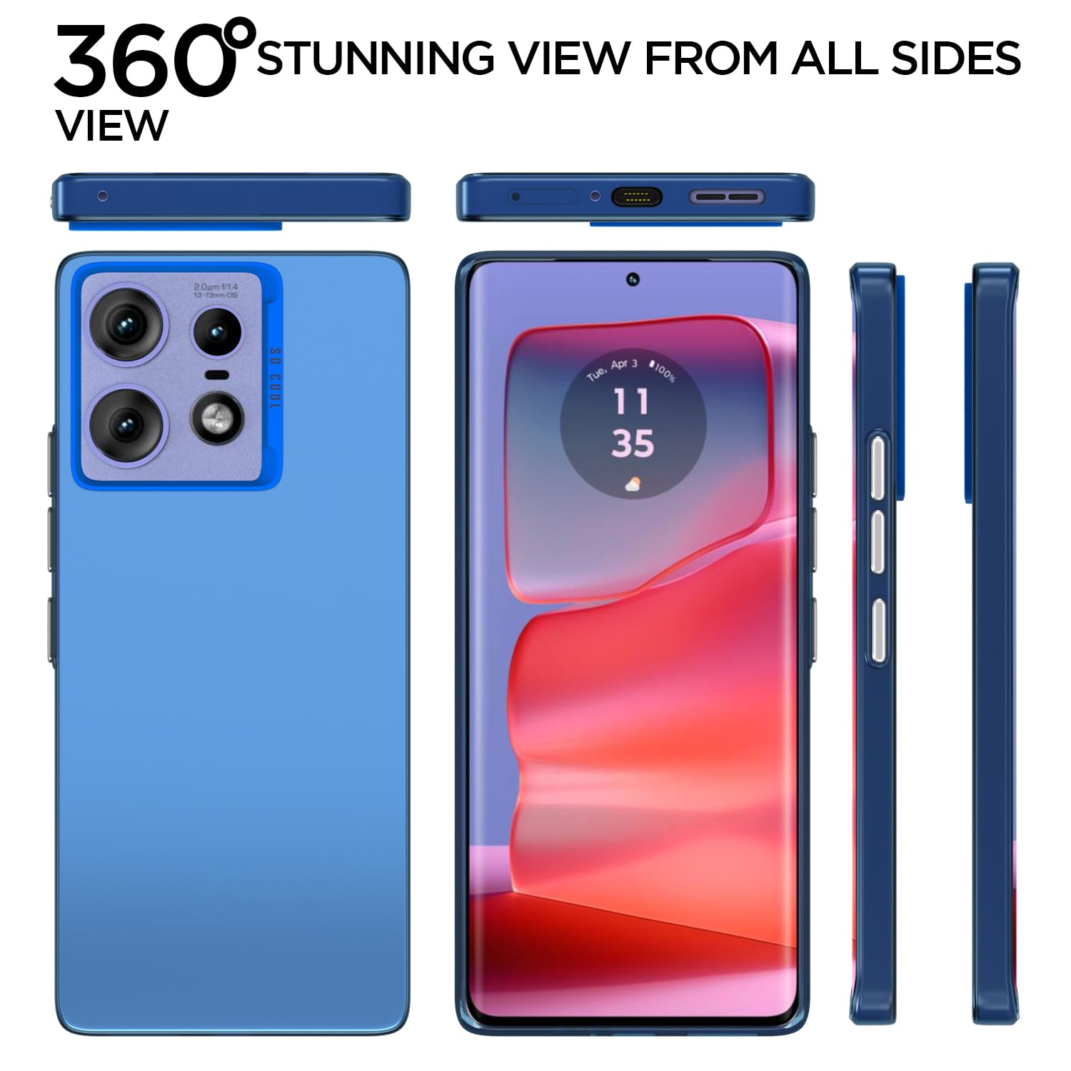 Pikkme Moto Edge 50 Pro 5G So Cool Matte Finish Back Cover (Blue)