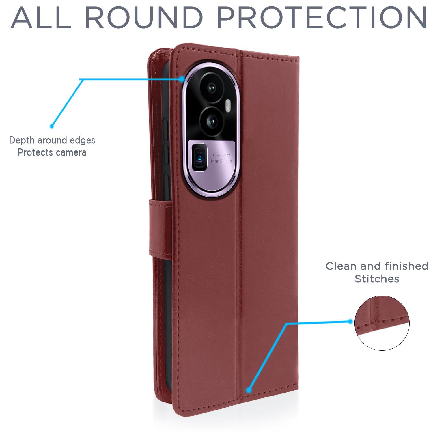 Pikkme brown flip case for Oppo Reno 10 Pro Plus 5G – photo 4