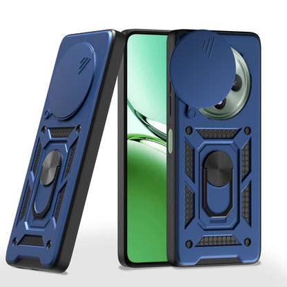 Pikkme Oppo F27 5G Sliding Camera Shield & Stand D10 Tough Armor Back Cover (Blue)
