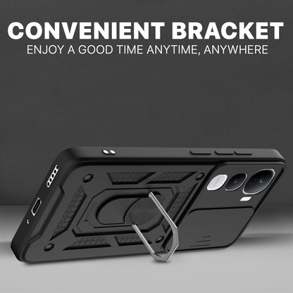 Pikkme Vivo Y400 Pro 5G D10 Tough Armor Back Cover (Black)