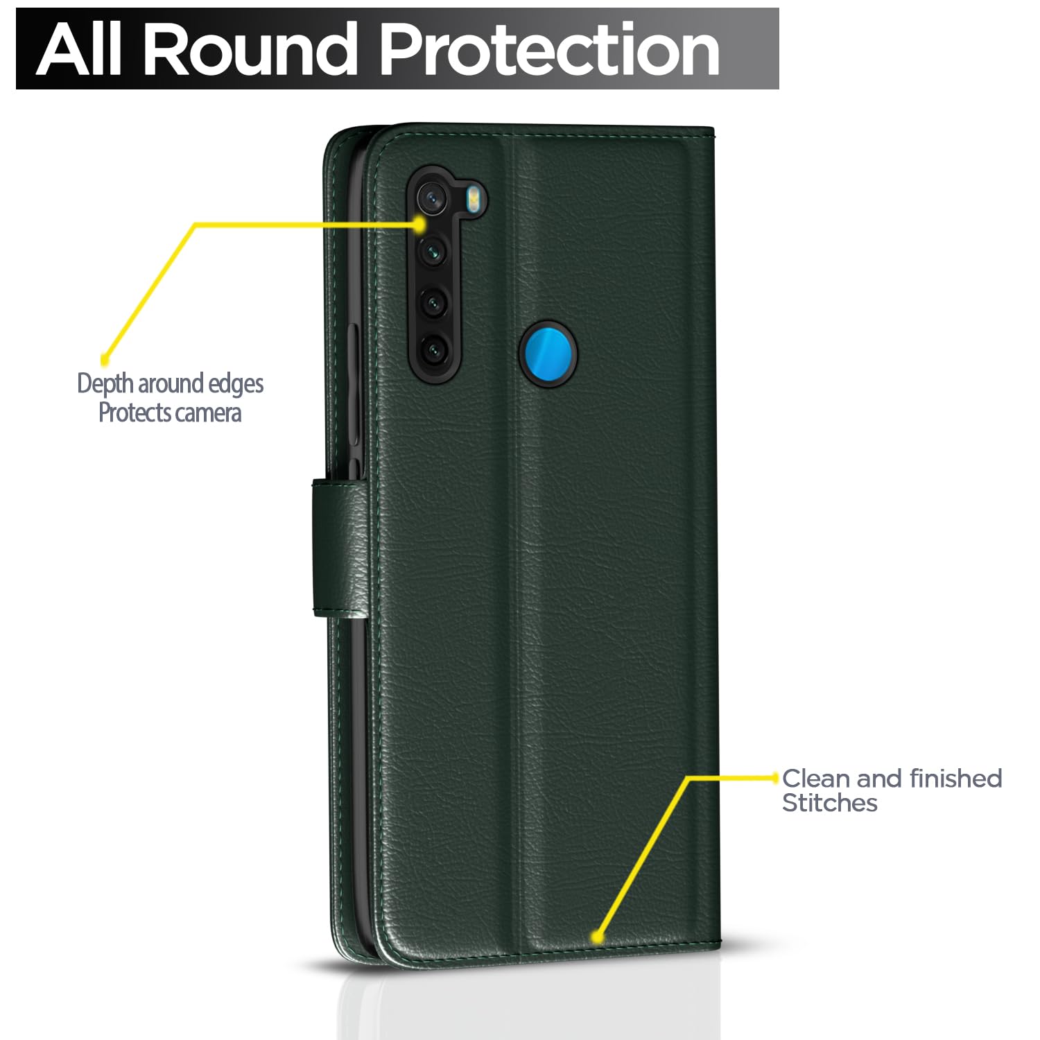 Redmi Note 8 mobile flip cover in green by Pikkme – photo 4