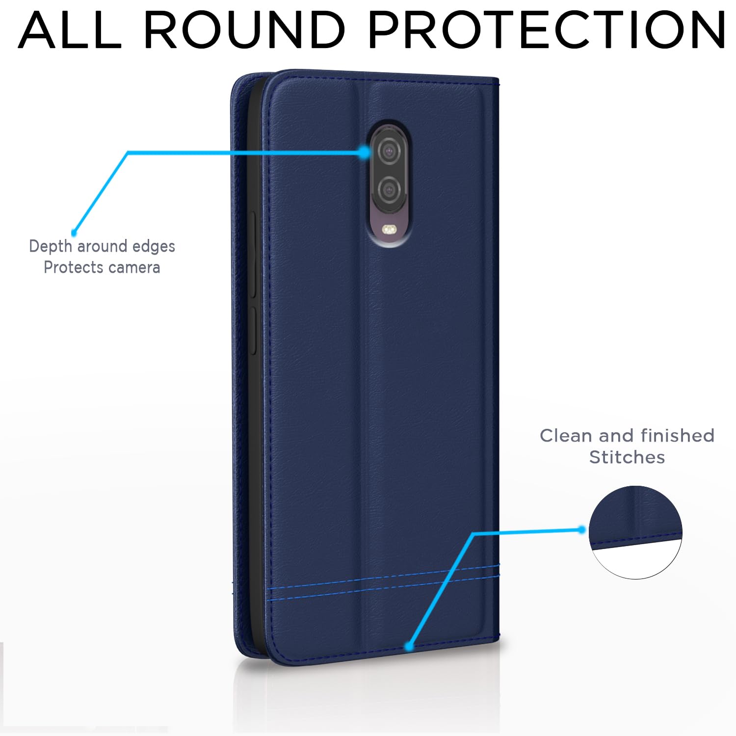 Blue Magnetic flip case for OnePlus 6T/7 – Pikkme – photo 4