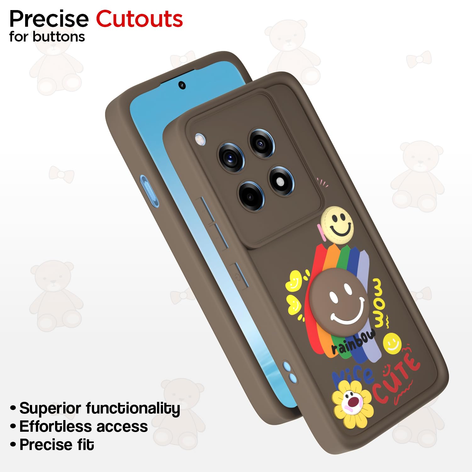Pikkme OnePlus 12R 5G Soft Silicone brown mobile back cover – photo 6