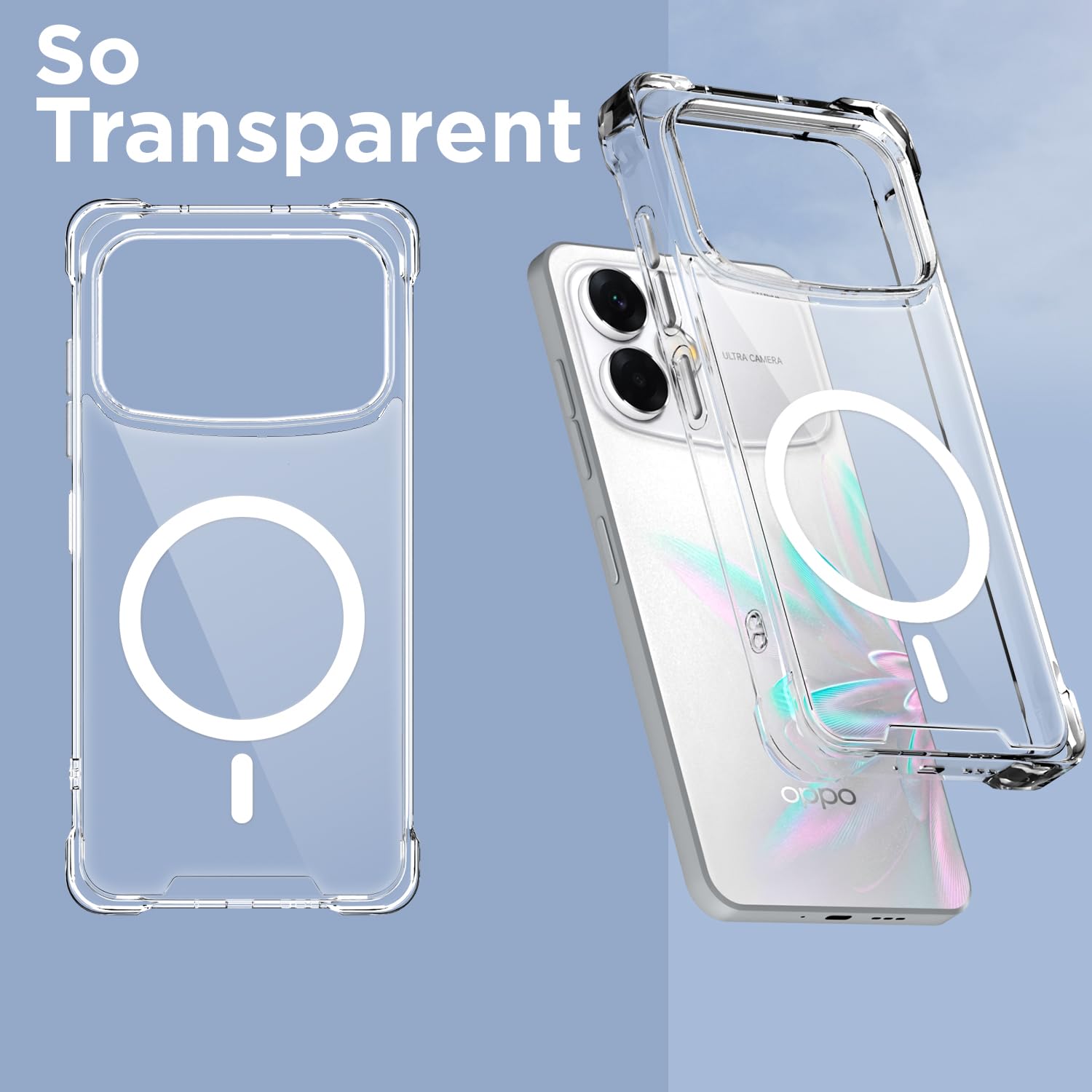 Pikkme transparent mag-safe MagSafe phone cover for Oppo F33 Pro 5G – photo 2
