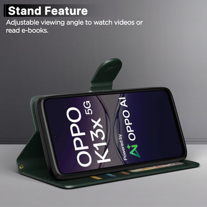 Oppo K13x 5G flip case in green by Pikkme – photo 3