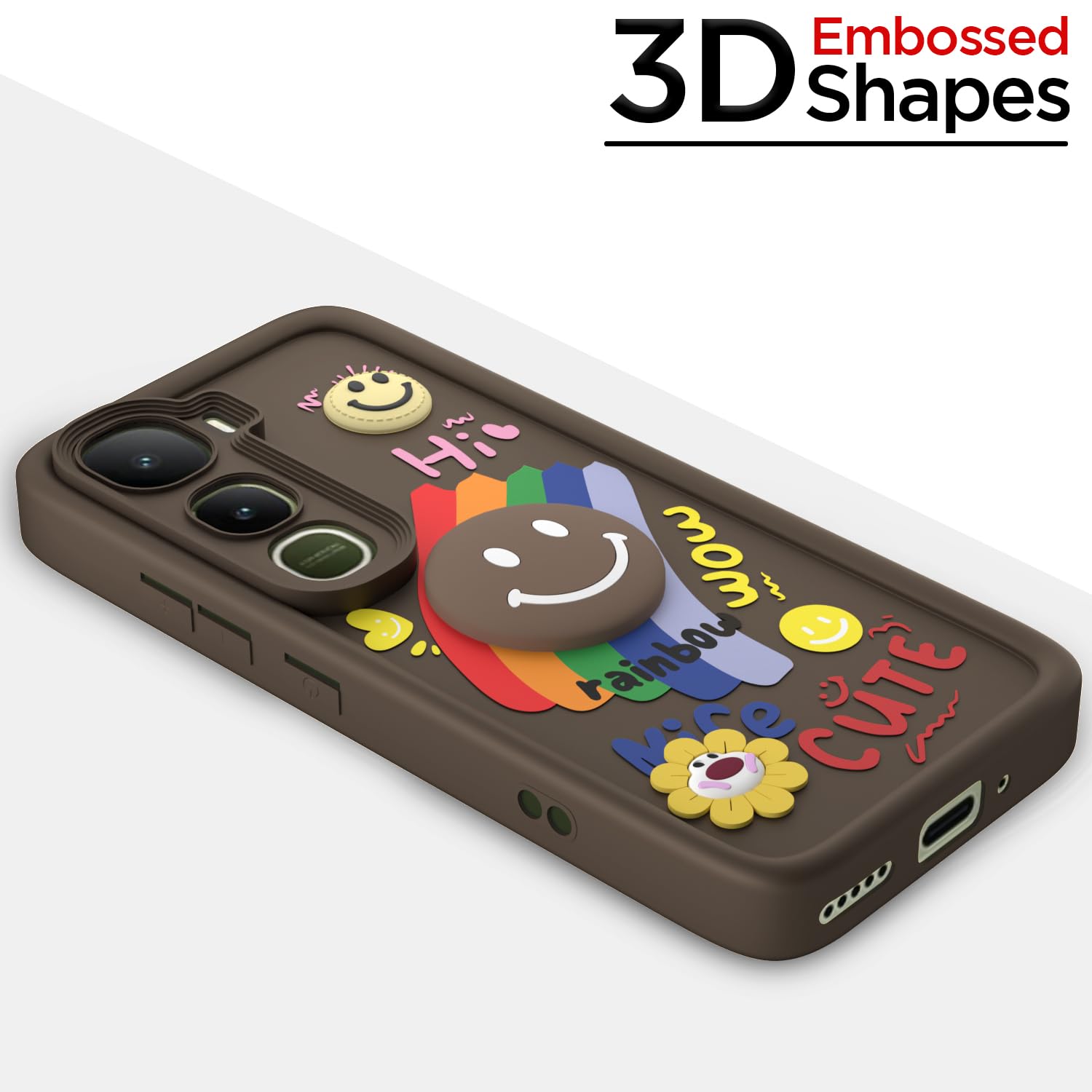 Brown Soft Silicone phone cover for Vivo Y400 5G – Pikkme – photo 3