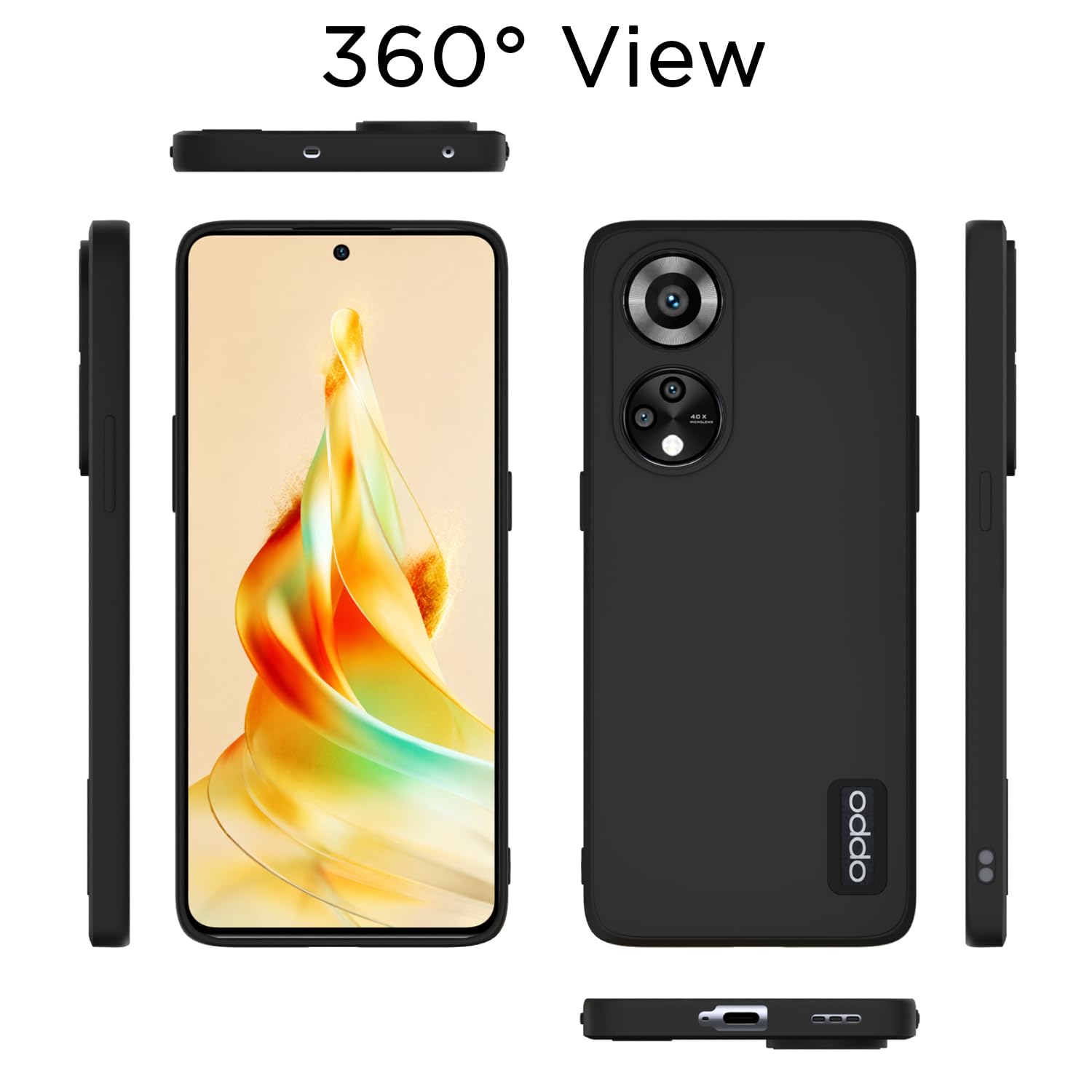 Pikkme black Matte mobile cover for Oppo Reno 8T 5G – photo 4