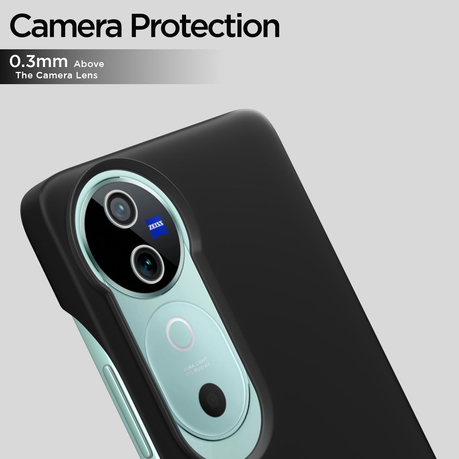 Pikkme  Vivo V40 5G / V40 Pro 5G / T3 Ultra 5G SideCut Back Cover (Black)