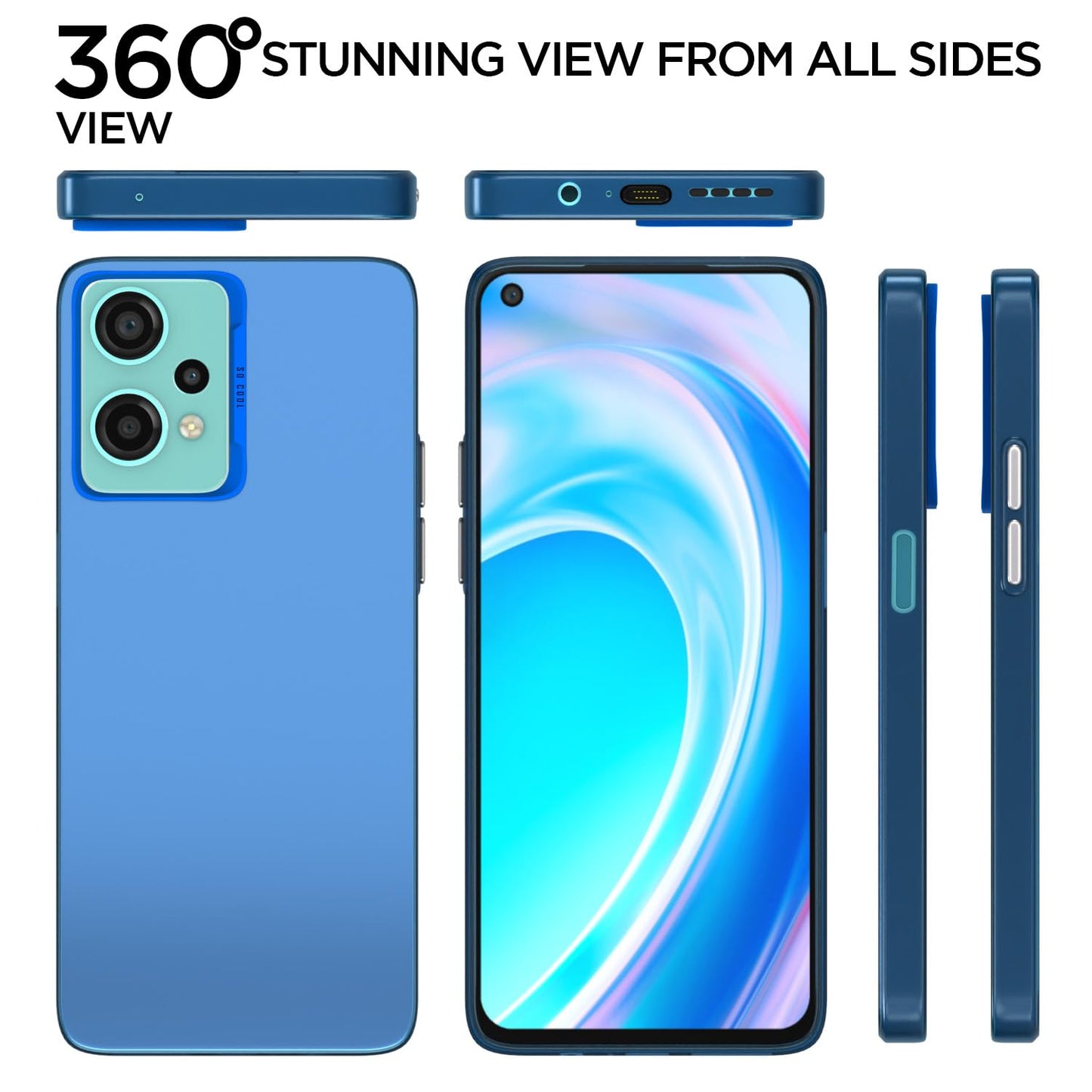 Pikkme OnePlus Nord Ce 2 Lite 5G So Cool Matte Finish Back Cover (Blue)