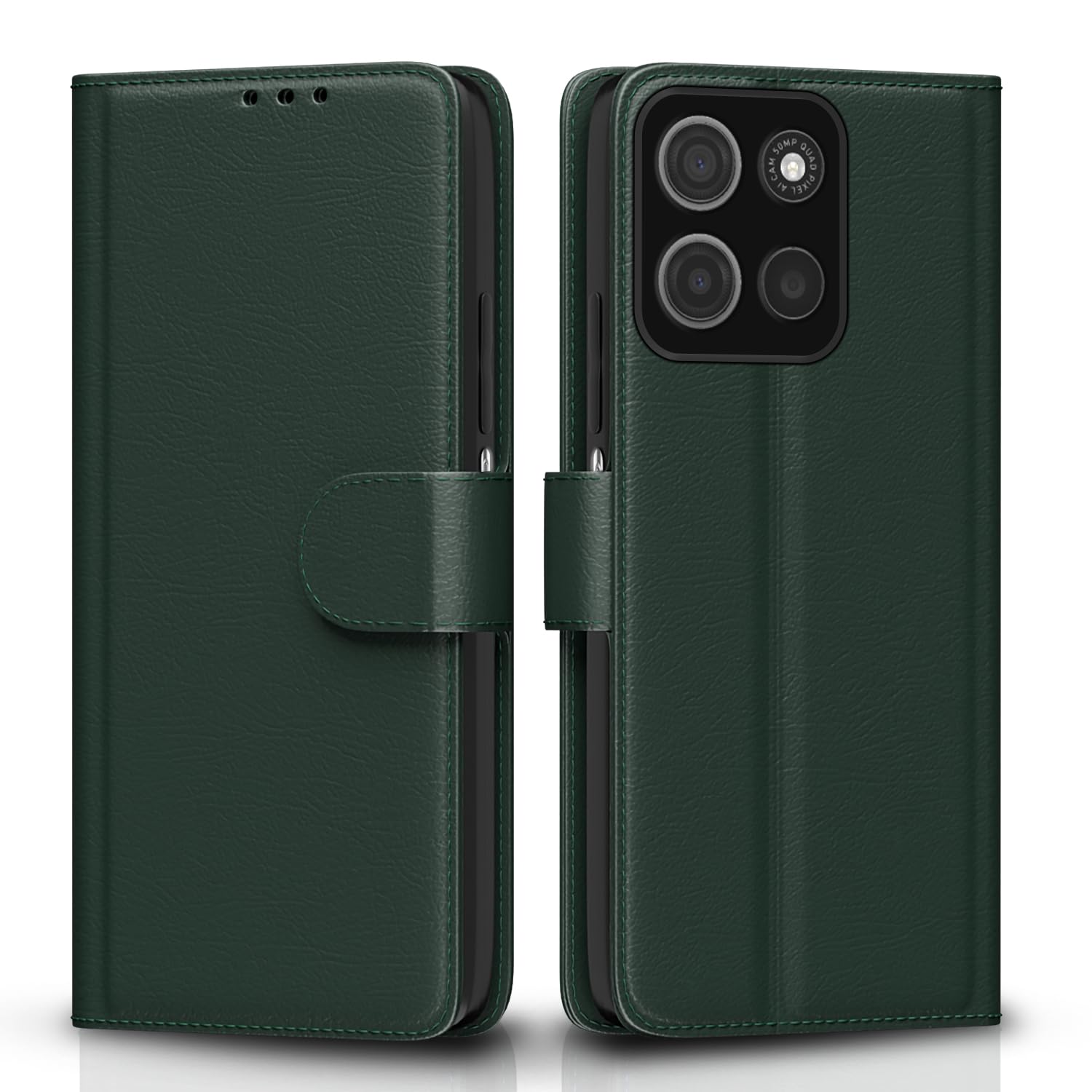Moto G15 Wallet flip cover in green by Pikkme