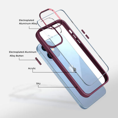 Pikkme iPhone 11 Electroplated Crome Metal Ring Back Cover (Magenta)