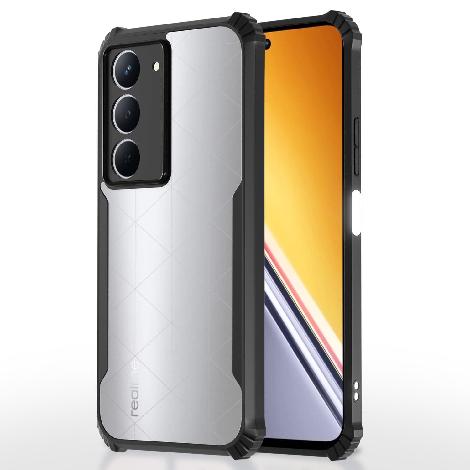 Pikkme black Clear phone cover for Realme Narzo 80x 5G/P3x 5G/14X 5G Ultra