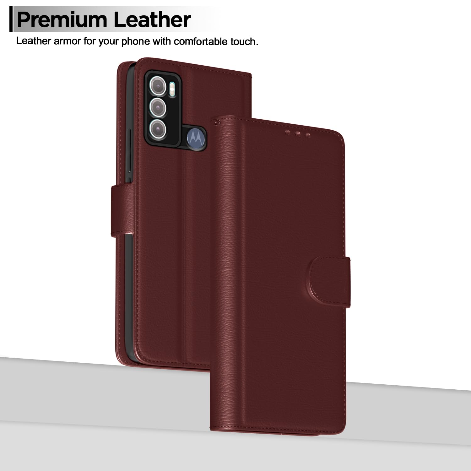 Pikkme brown wallet flip cover for Moto G60/G40 Fusion – photo 2